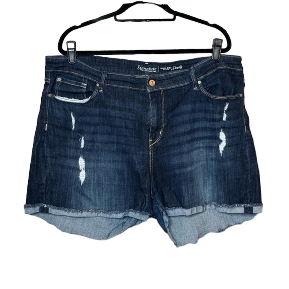 Levi's Dark Blue Distressed Jean Shorts
